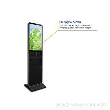 Suporte para brochura de estação de carregamento de telefone com display LCD de pé